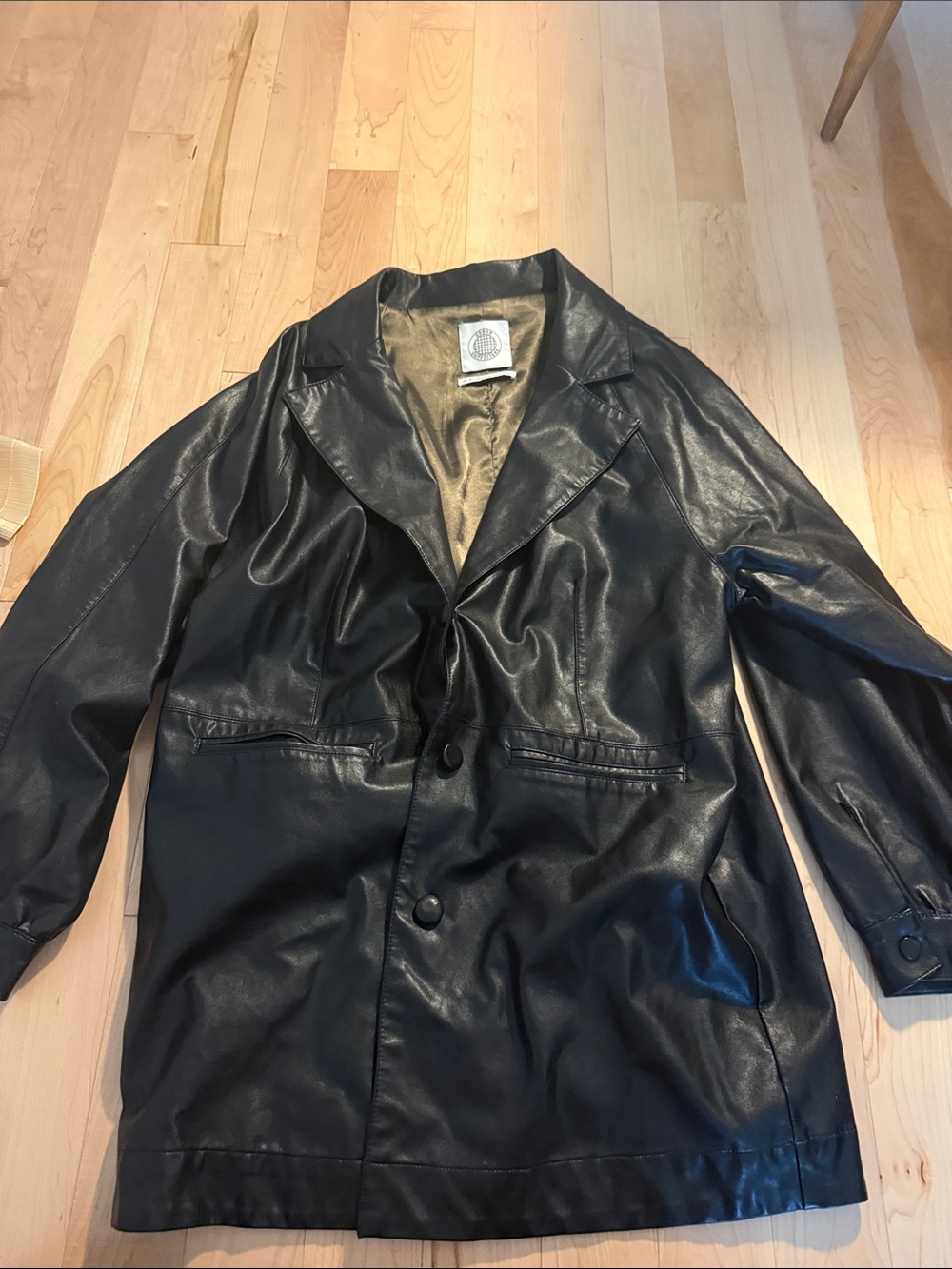 Urban Outfitters Black Leather Blazer Jacket - Women's